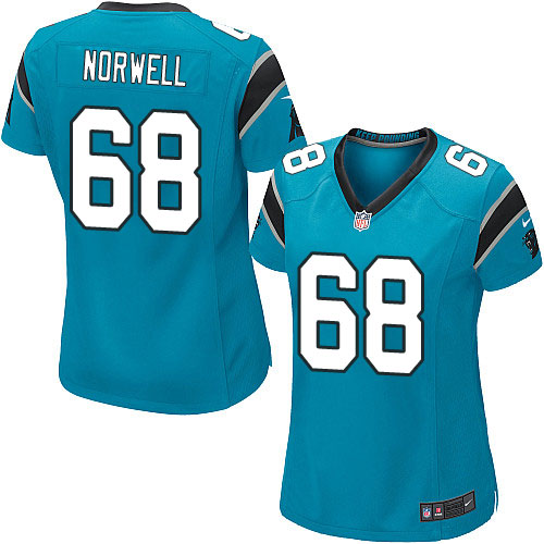 Women's Game Andrew Norwell Nike Jersey Blue Alternate - #68 NFL Carolina Panthers